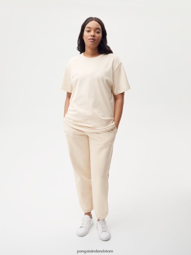 Women Pangaia Clothes Organic Cotton T-Shirt With C-Fiber Core TT8Z42150 Sand