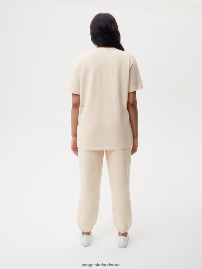 Women Pangaia Clothes Organic Cotton T-Shirt With C-Fiber Core TT8Z42150 Sand