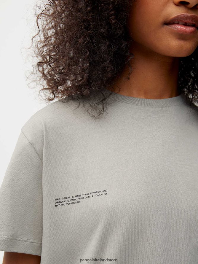 Women Pangaia Clothes Organic Cotton T-Shirt With C-Fiber Core TT8Z42166 Stone