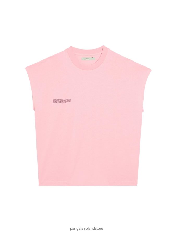 Women Pangaia Clothes Pprmint Organic Cotton Cropped Shoulder T-Shirt Aw21 TT8Z42192 Sakura Pink