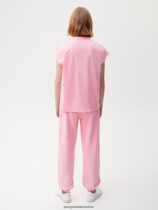 Women Pangaia Clothes Pprmint Organic Cotton Cropped Shoulder T-Shirt Aw21 TT8Z42192 Sakura Pink
