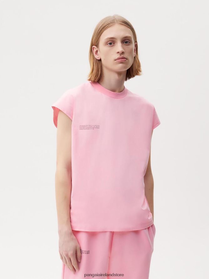 Women Pangaia Clothes Pprmint Organic Cotton Cropped Shoulder T-Shirt Aw21 TT8Z42192 Sakura Pink