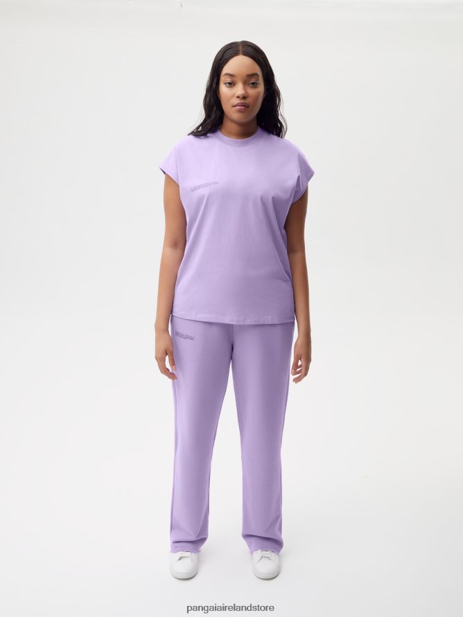 Women Pangaia Clothes Pprmint Organic Cotton Cropped Shoulder T-Shirt Core TT8Z42159 Orchid Purple