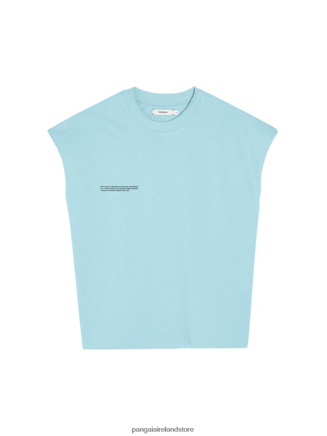 Women Pangaia Clothes Pprmint Organic Cotton Cropped Shoulder T-Shirt Core TT8Z42180 Celestial Blue