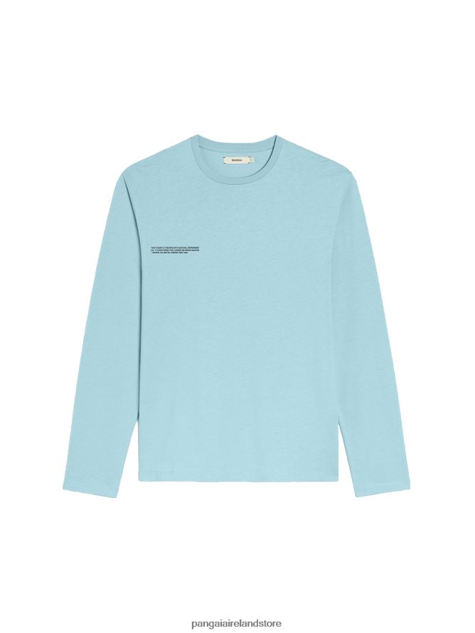 Women Pangaia Clothes Pprmint Organic Cotton Long Sleeve T-Shirt Core TT8Z42213 Celestial Blue