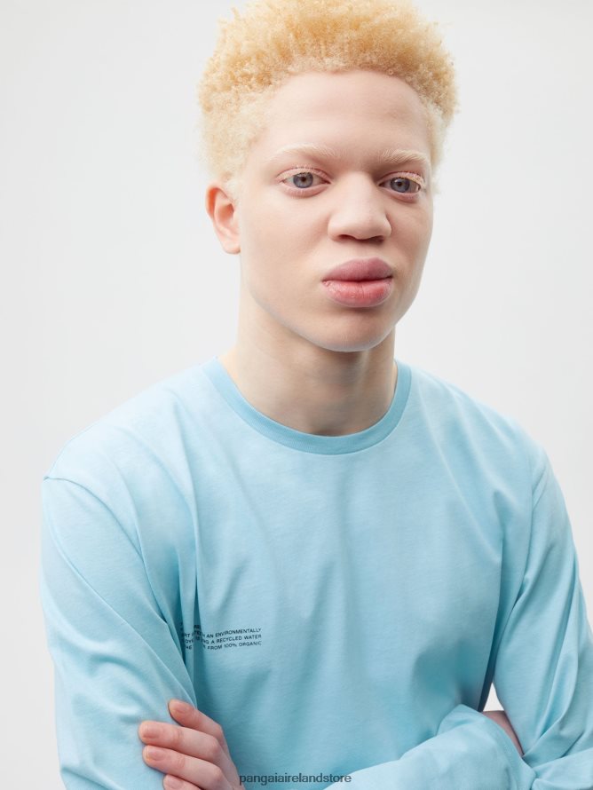 Women Pangaia Clothes Pprmint Organic Cotton Long Sleeve T-Shirt Core TT8Z42213 Celestial Blue