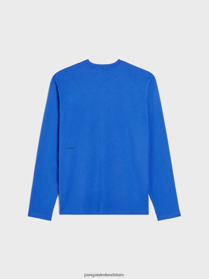 Women Pangaia Clothes Pprmint Organic Cotton Long Sleeve T-Shirt Core TT8Z42214 Cobalt Blue