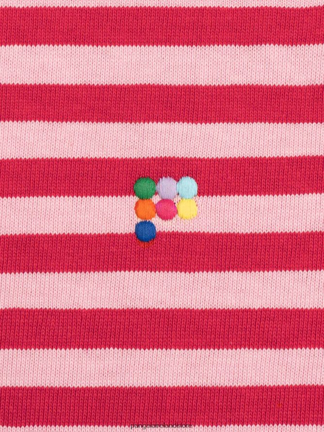 Women Pangaia Clothes Recycled Cotton Stripe Boxy T-Shirt TT8Z42207 Jasper Red