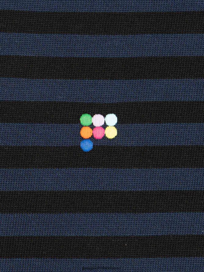 Women Pangaia Clothes Recycled Cotton Stripe Boxy T-Shirt TT8Z42209 Black