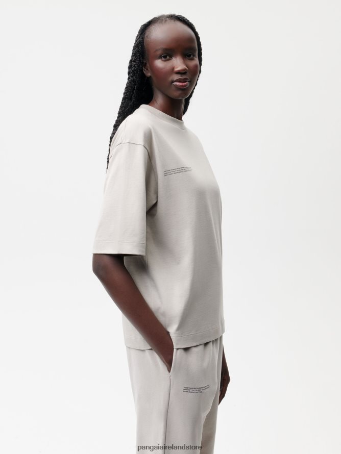 Women Pangaia Clothes Relaxed Fit Organic Cotton T-Shirt With C-Fiber TT8Z42131 Stone