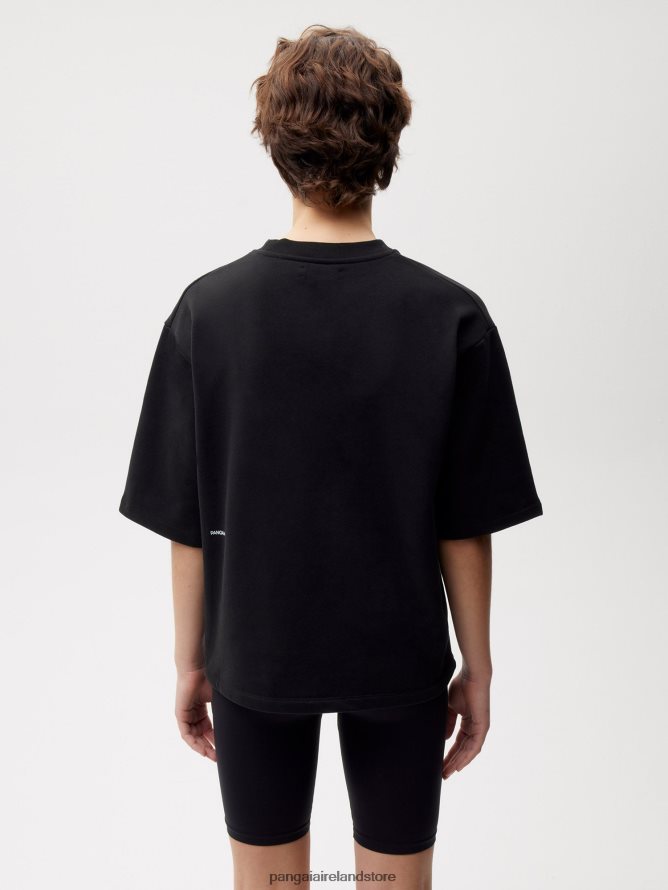 Women Pangaia Clothes Relaxed Fit T-Shirt TT8Z42162 Black