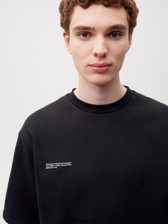 Women Pangaia Clothes Relaxed Fit T-Shirt TT8Z42162 Black