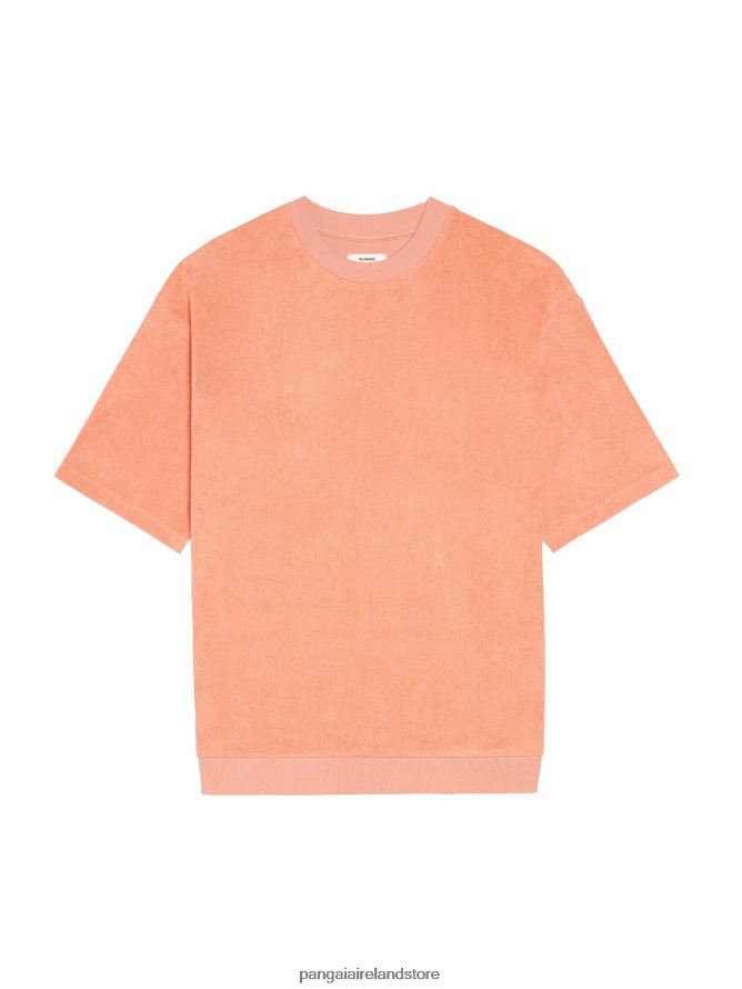 Women Pangaia Clothes Towelling T-Shirt TT8Z42163 Peach Perfect
