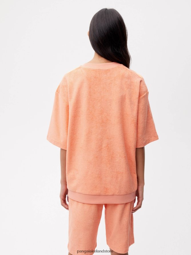 Women Pangaia Clothes Towelling T-Shirt TT8Z42163 Peach Perfect