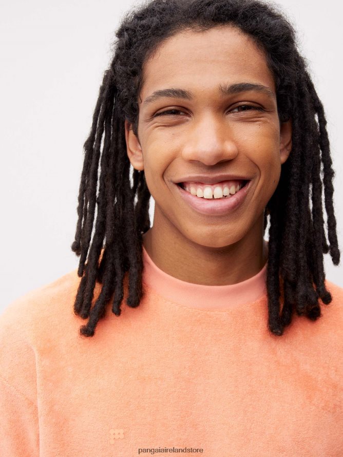 Women Pangaia Clothes Towelling T-Shirt TT8Z42163 Peach Perfect