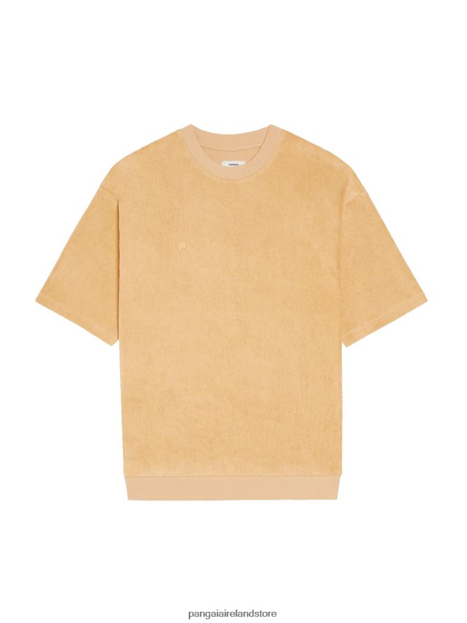 Women Pangaia Clothes Towelling T-Shirt TT8Z42215 Dark Sand