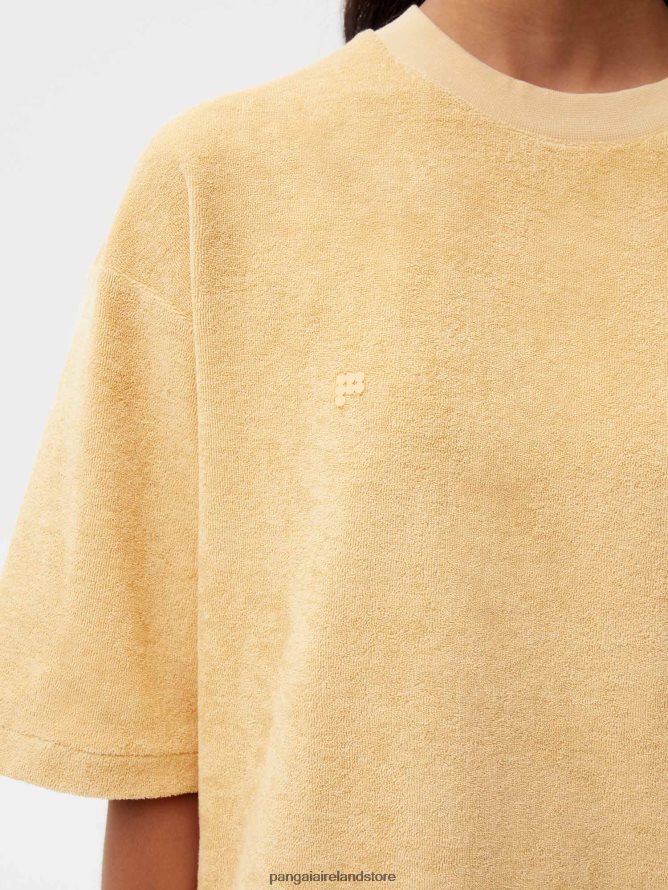 Women Pangaia Clothes Towelling T-Shirt TT8Z42215 Dark Sand