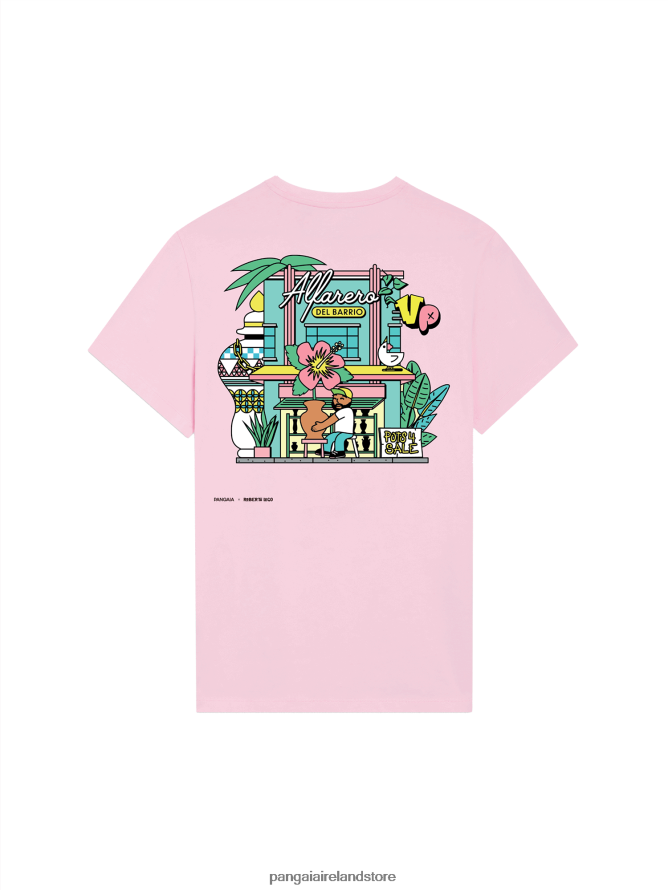 Women Pangaia Clothes X Roberto Lugo T-Shirt TT8Z42139 Funghi Pink