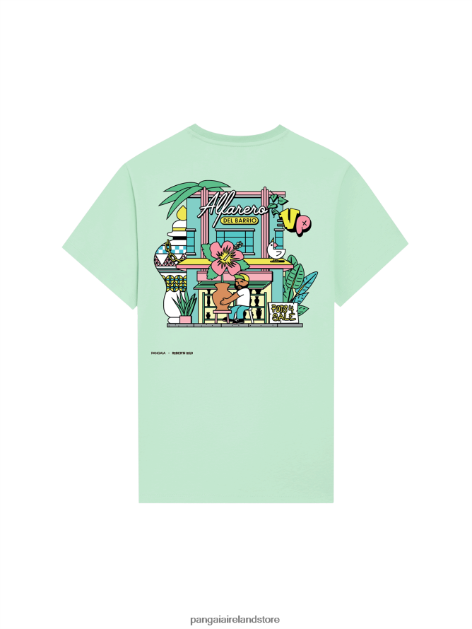 Women Pangaia Clothes X Roberto Lugo T-Shirt TT8Z42219 Lagoon Blue