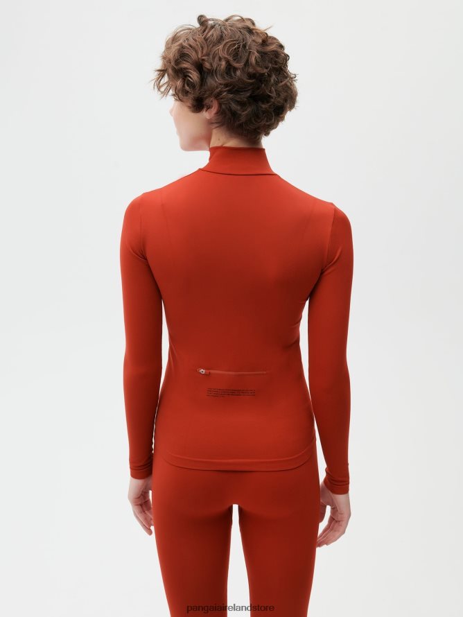 Women Pangaia Clothes Motion X Zipped Long - Sleeved Top TT8Z42146 Jasper Red