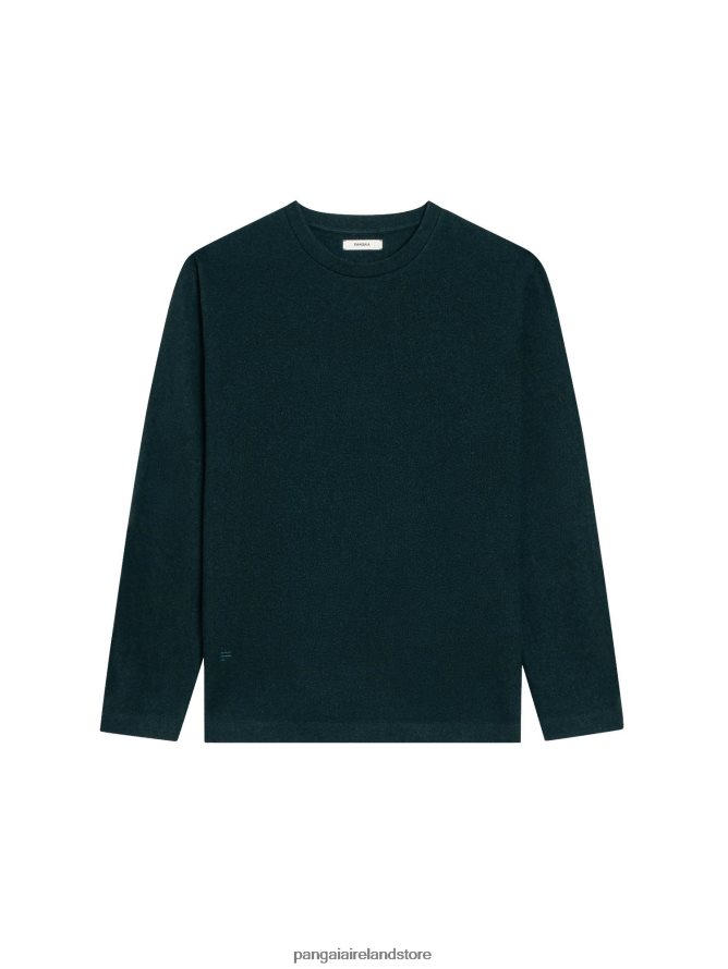 Women Pangaia Clothes Recycled Wool Jersey Long - Sleeve Top TT8Z42140 Foliage Green