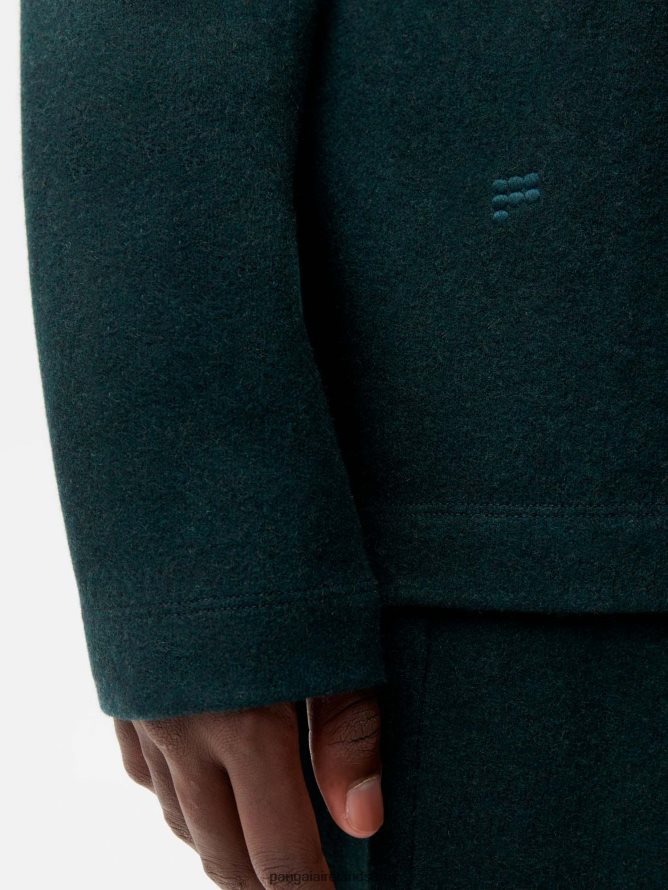 Women Pangaia Clothes Recycled Wool Jersey Long - Sleeve Top TT8Z42140 Foliage Green