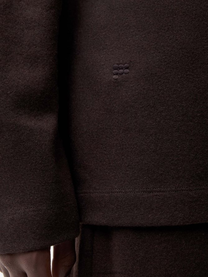 Women Pangaia Clothes Recycled Wool Jersey Long - Sleeve Top TT8Z42200 Chestnut Brown