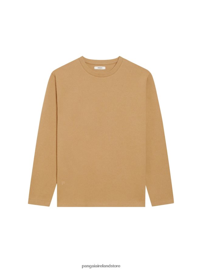 Women Pangaia Clothes Recycled Wool Jersey Long - Sleeve Top TT8Z42206 Brown